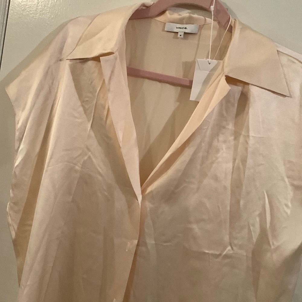 Silk cream VINCE blouse with tags
